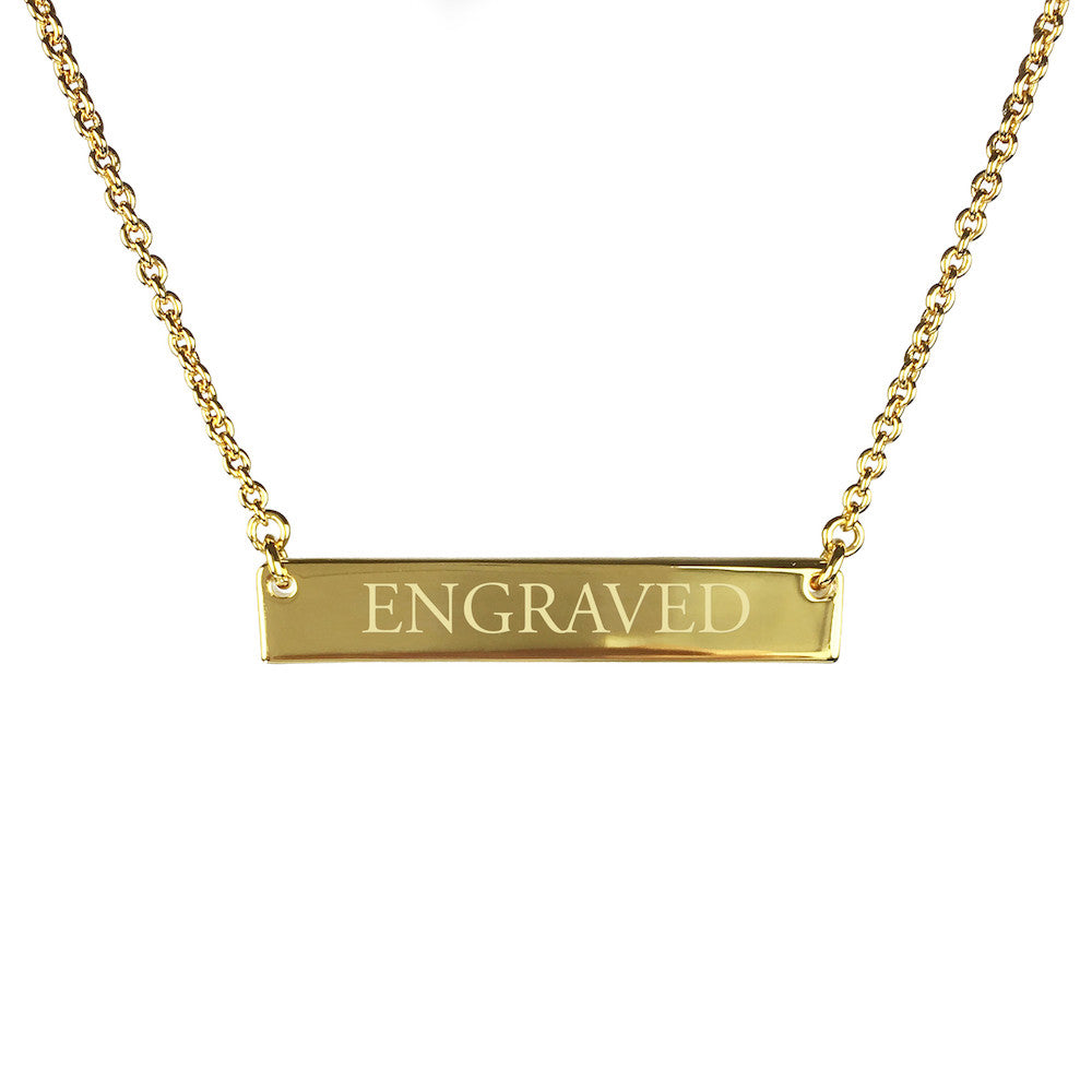 Bar necklace with new arrivals name engraved