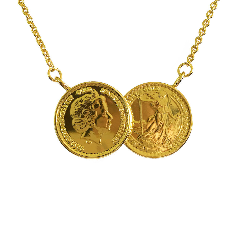 Classic Two Coin Necklace - www.sparklingjewellery.com