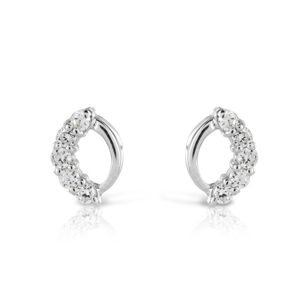 Delicate CZ Silver Earrings - www.sparklingjewellery.com