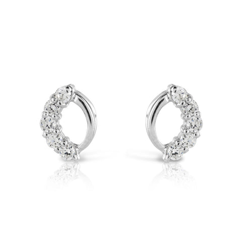 Delicate CZ Silver Earrings - www.sparklingjewellery.com