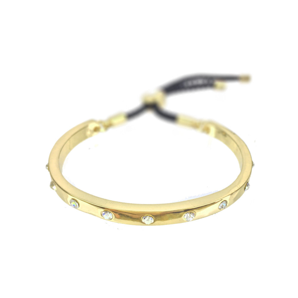 Gold Crystal Designer Bangle - www.sparklingjewellery.com