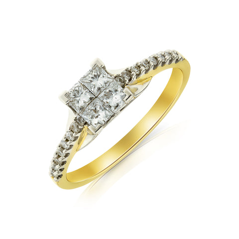 Half Carat Diamond Engagement Ring - www.sparklingjewellery.com