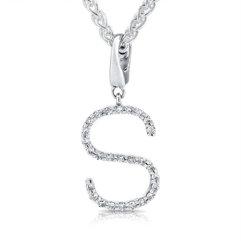 Diamond Letter Initial - www.sparklingjewellery.com