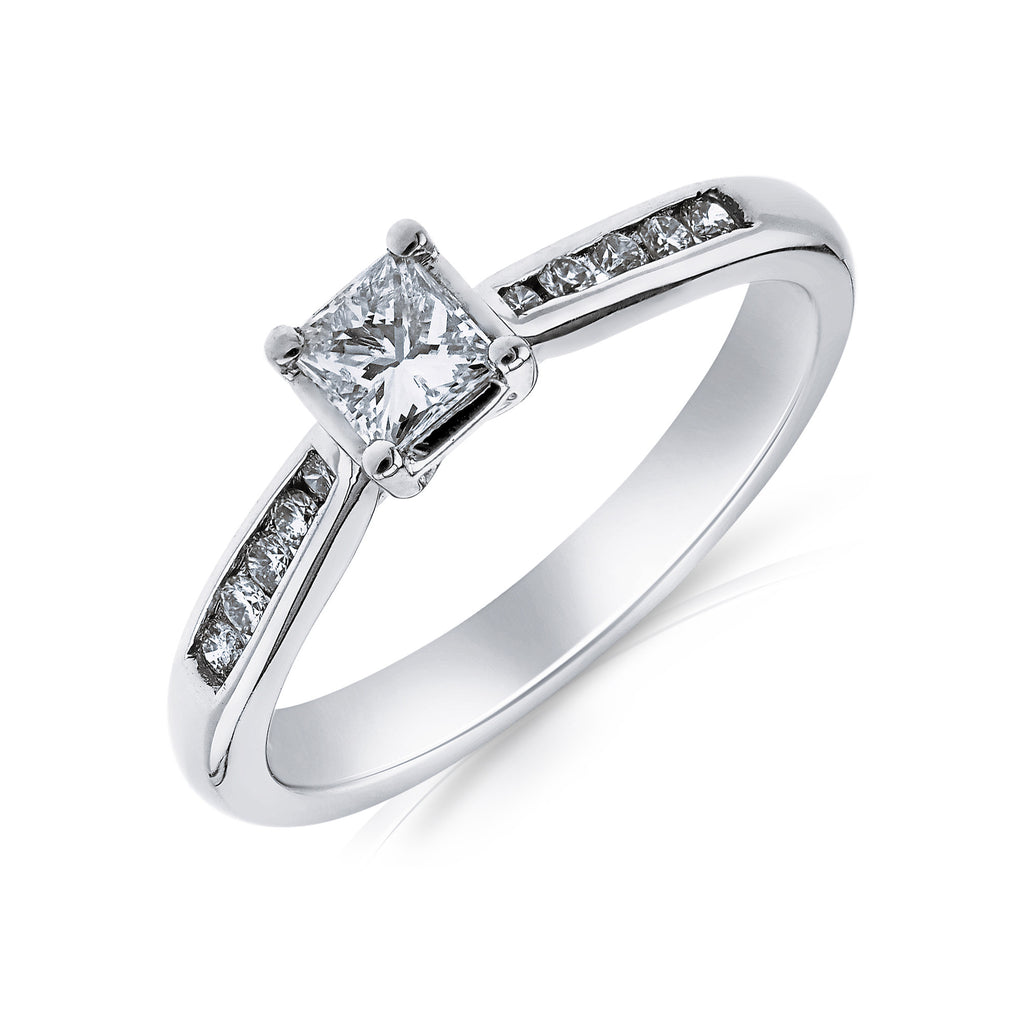 Princess Cut Diamond Engagement Ring - www.sparklingjewellery.com