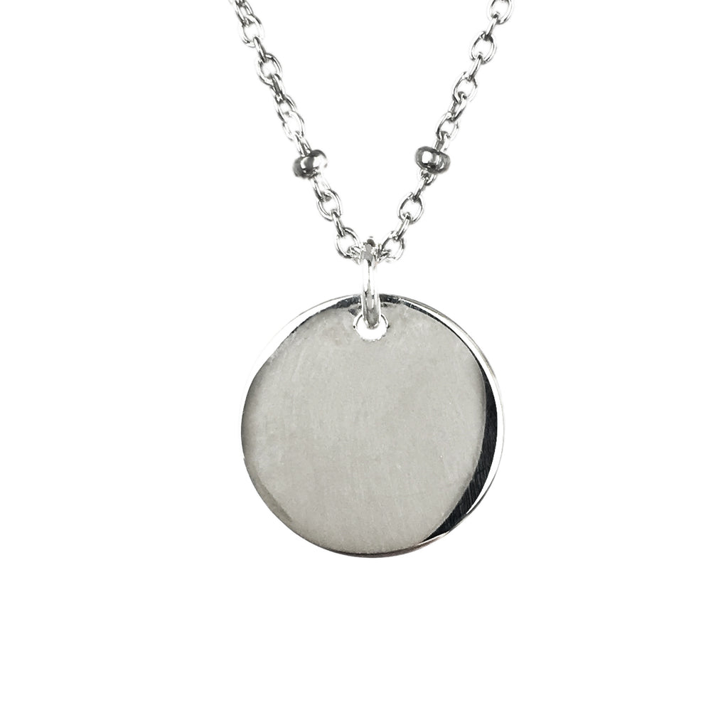 Sterling Silver Disk Necklace - www.sparklingjewellery.com