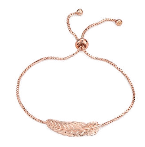 Feather from Heaven Rose Gold Bracelet - www.sparklingjewellery.com