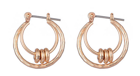 Gold Hoop and Disc Earrings - www.sparklingjewellery.com