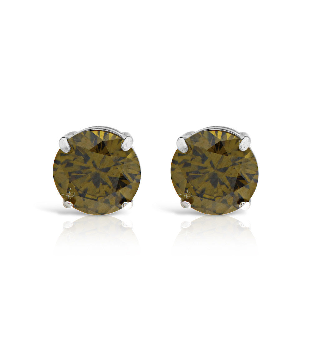 Green Tourmaline Stud Earrings - www.sparklingjewellery.com