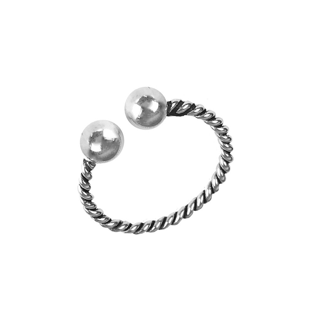 Hoxton Silver Rope Ring - www.sparklingjewellery.com