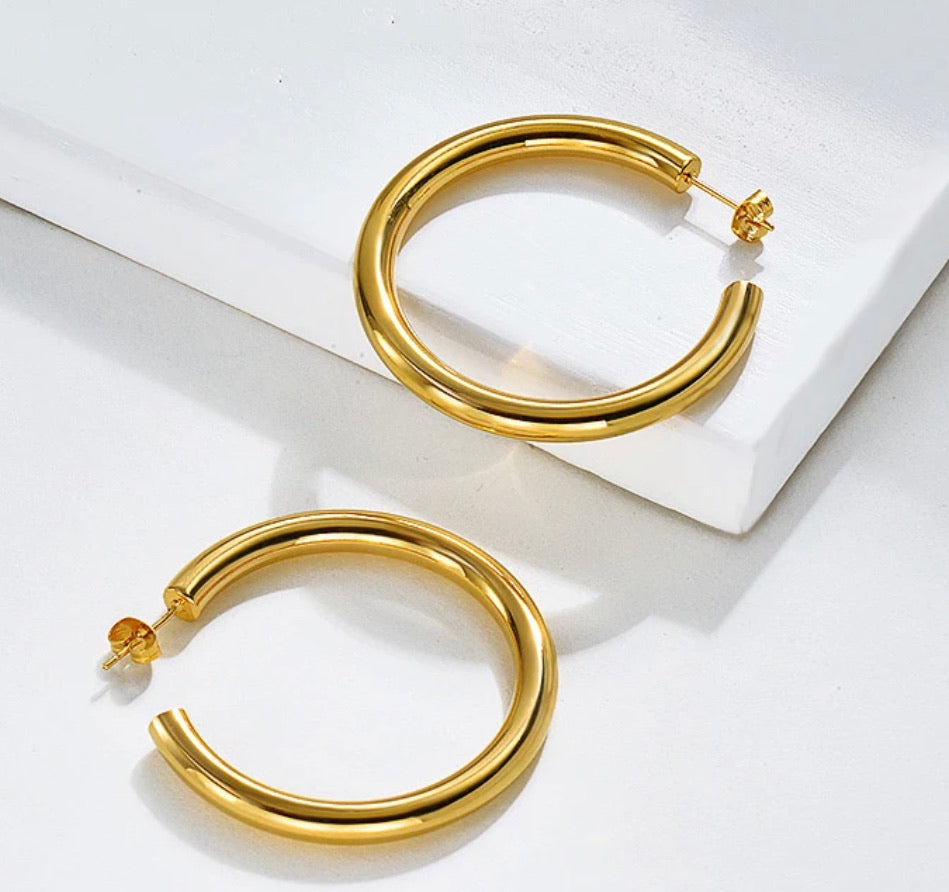 Big Gold Hoop Earrings - www.sparklingjewellery.com