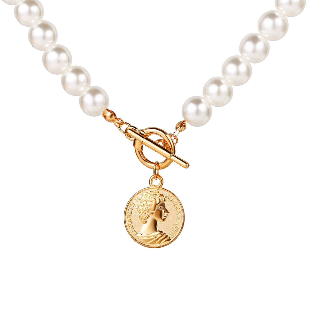 Pearl Coin Necklace - www.sparklingjewellery.com