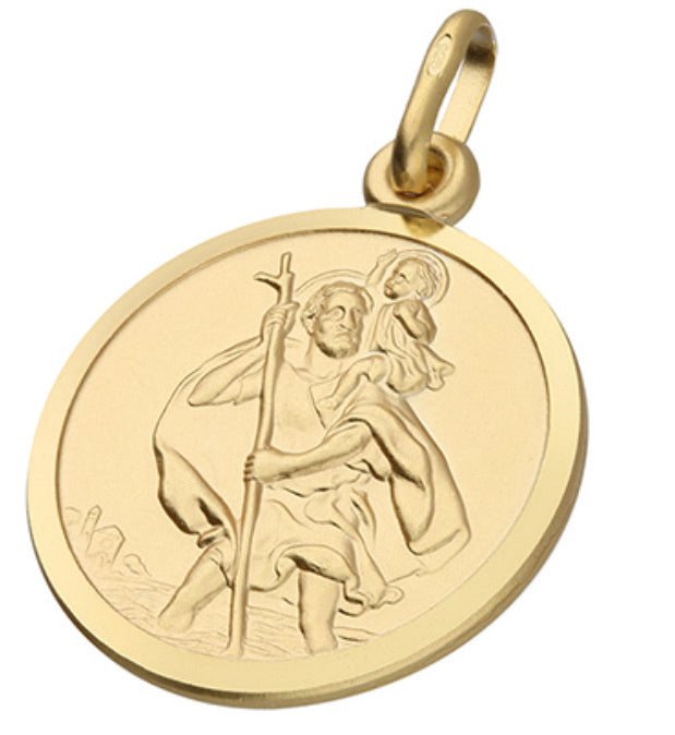 Gold St Christopher Sterling Silver Limited Edition - www.sparklingjewellery.com