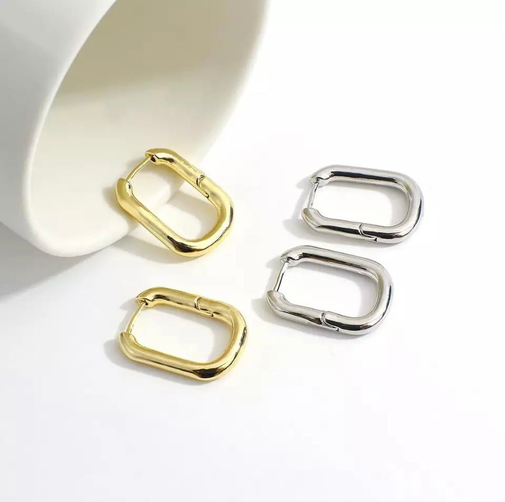 Cute oblong hoop earrings - www.sparklingjewellery.com