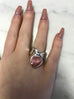 Pink Heart Charm Ring - www.sparklingjewellery.com