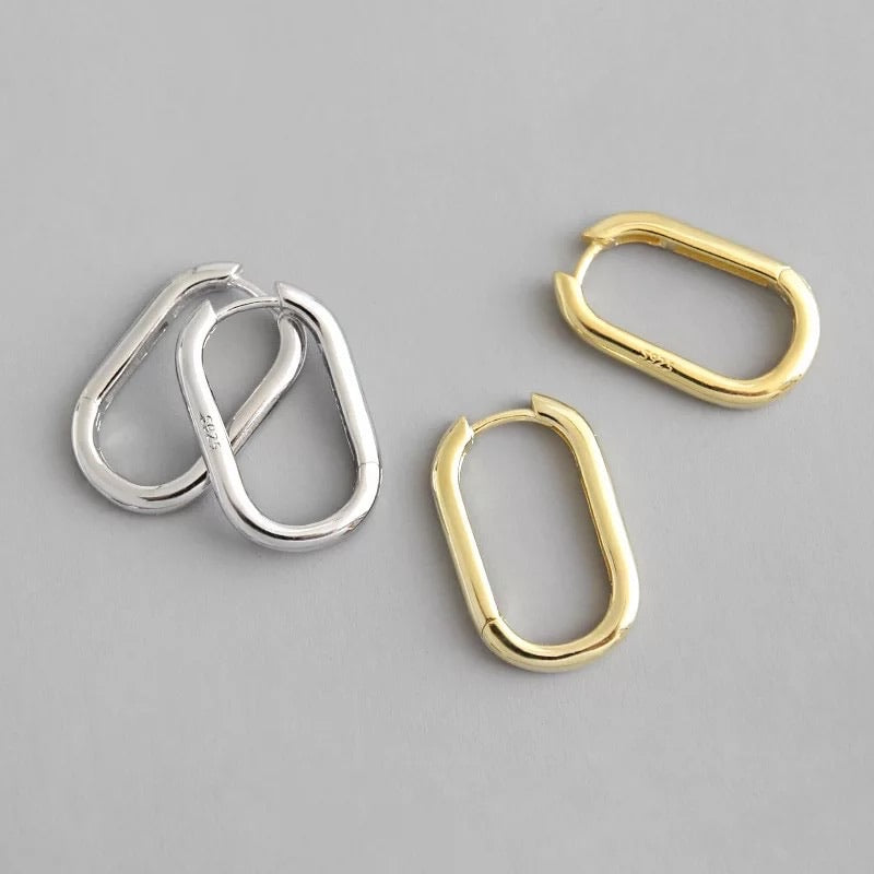 Geometric hinged sleeper earrings - www.sparklingjewellery.com