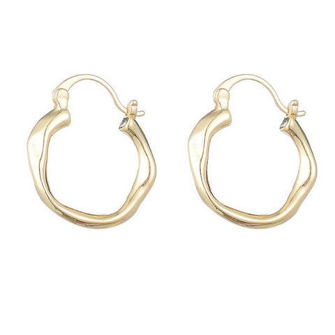 Abstract Gold Hoop Earrings - www.sparklingjewellery.com