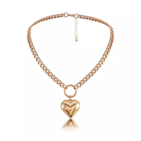 Chunky Heart Short Necklace - www.sparklingjewellery.com