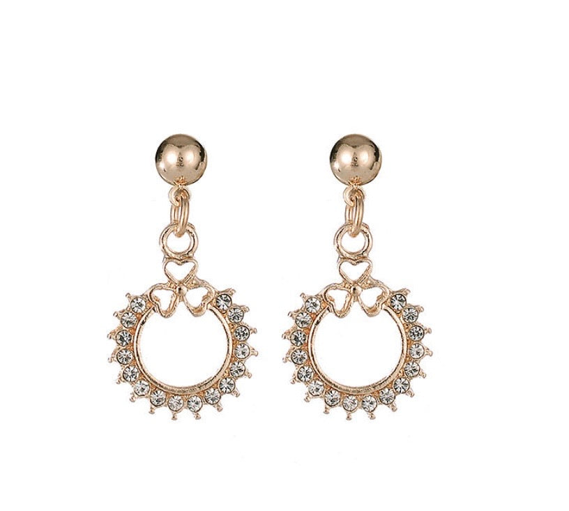 Gold Crystal Drop Earrings - www.sparklingjewellery.com