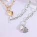 Chunky Paper Chain Toggle Heart Locket Necklace - www.sparklingjewellery.com