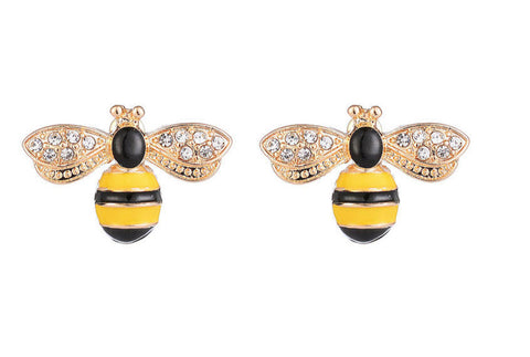 Enamel Bee Earrings - www.sparklingjewellery.com