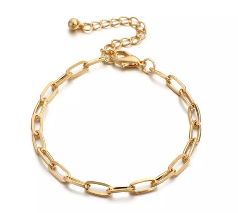 Gold Paper Chain Bracelet - www.sparklingjewellery.com