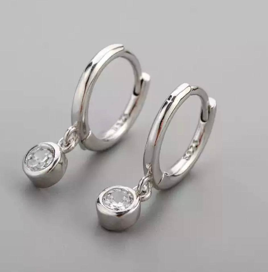 Cute Clear Huggie Earrings - www.sparklingjewellery.com