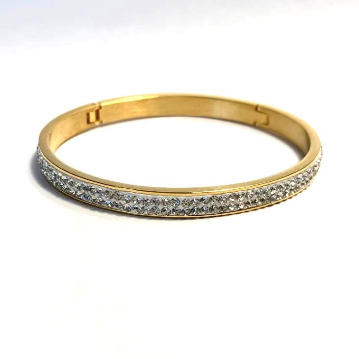 Gold Crystal Bangle - www.sparklingjewellery.com