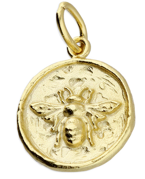 Gold bee medallion necklace — limited edition - www.sparklingjewellery.com