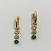 Cute Gold Gem Huggie Earrings - www.sparklingjewellery.com