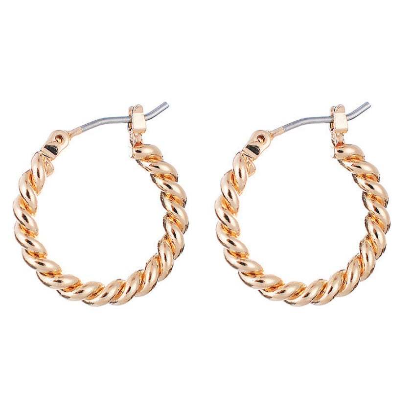 Small Gold Chain Hoop Earrings - www.sparklingjewellery.com