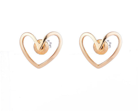 Gold Heart Earrings - www.sparklingjewellery.com