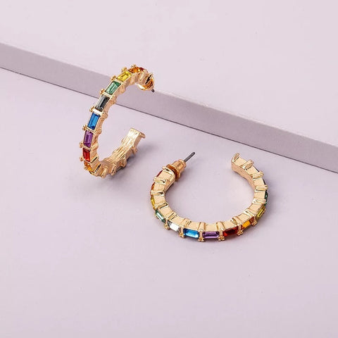 Rainbow 🌈 Hoop Earrings - www.sparklingjewellery.com