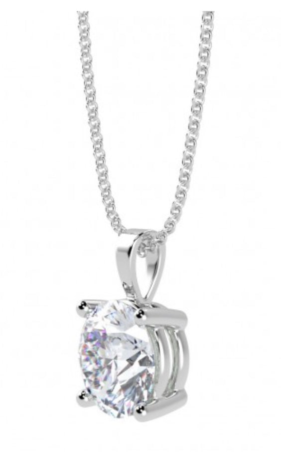 Diamond Pendant and Chain - www.sparklingjewellery.com