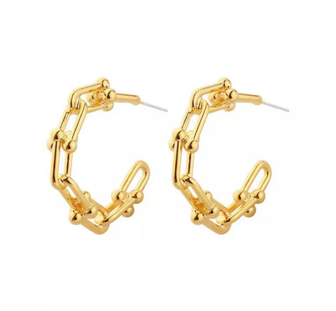 Chain Link Hoop Earrings - www.sparklingjewellery.com