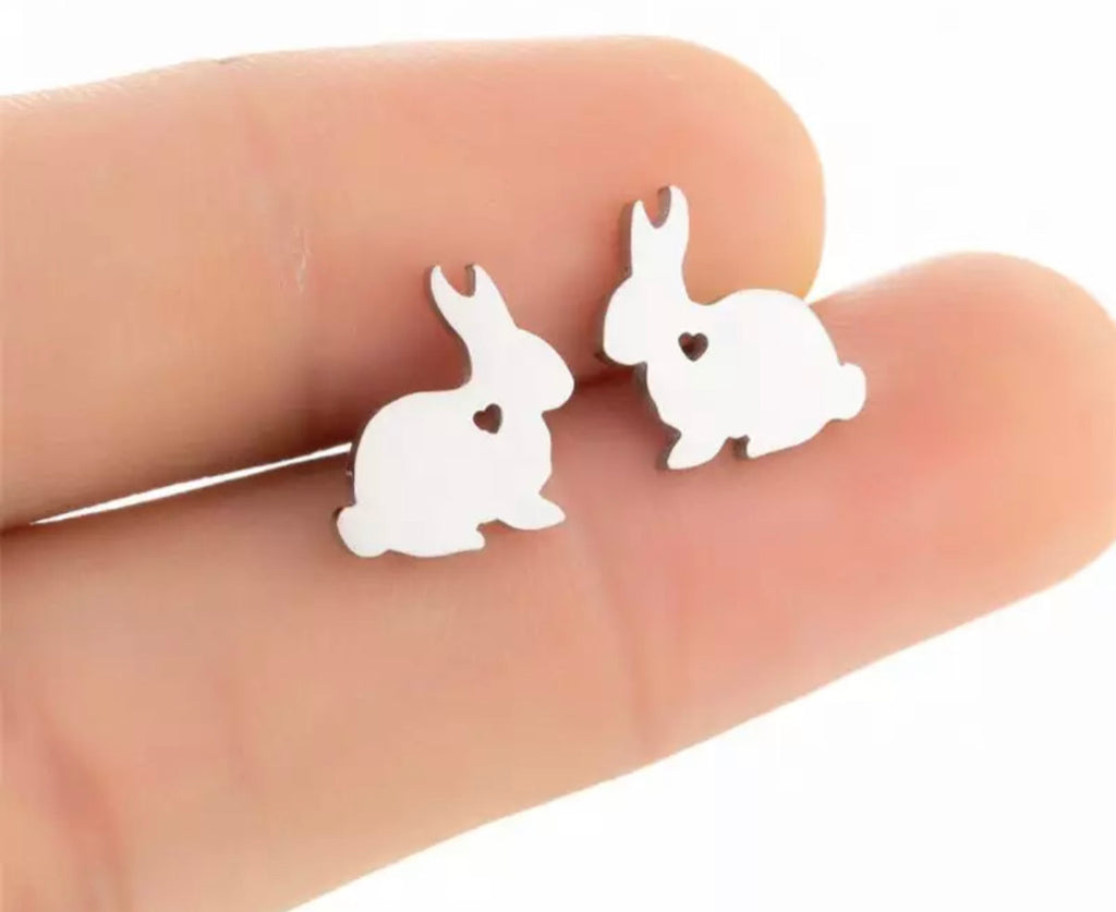 Gold Bunny Rabbit Earrings - www.sparklingjewellery.com