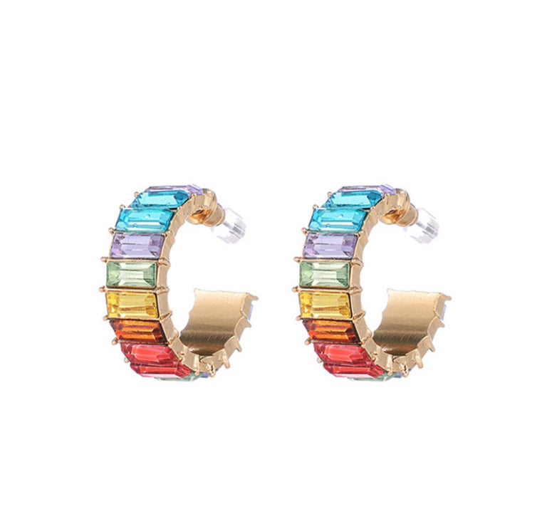 Rainbow 🌈 Hoop Earrings - www.sparklingjewellery.com