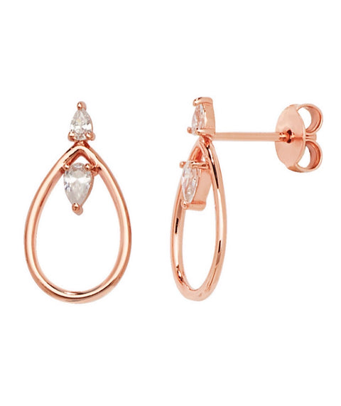 Rose gold vermeil Geometric Earrings - www.sparklingjewellery.com