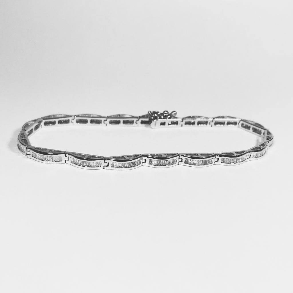 2ct Baguette Cut Diamond Tennis Bracelet - www.sparklingjewellery.com