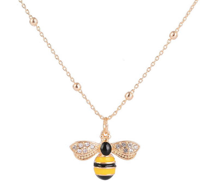 Enamel Bee Necklace - www.sparklingjewellery.com