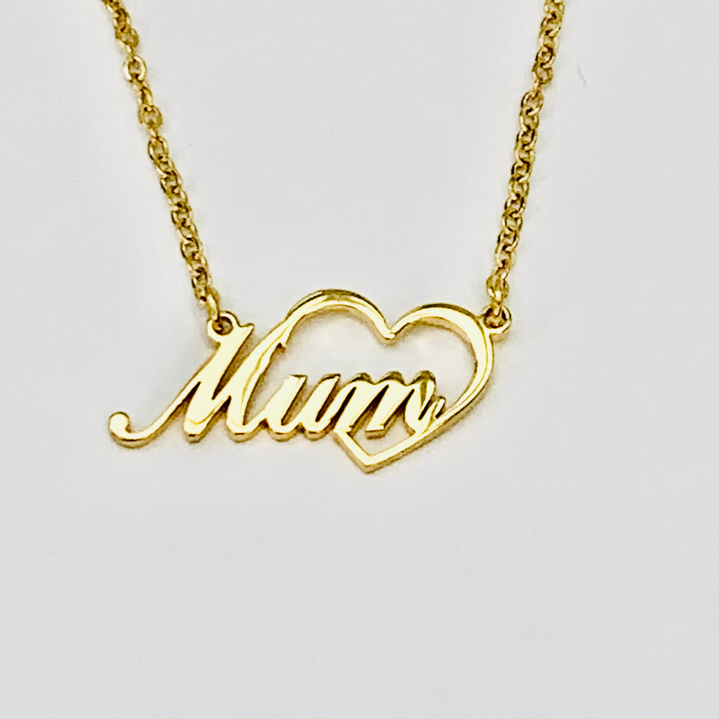 Mum Name Necklace in Gold - www.sparklingjewellery.com