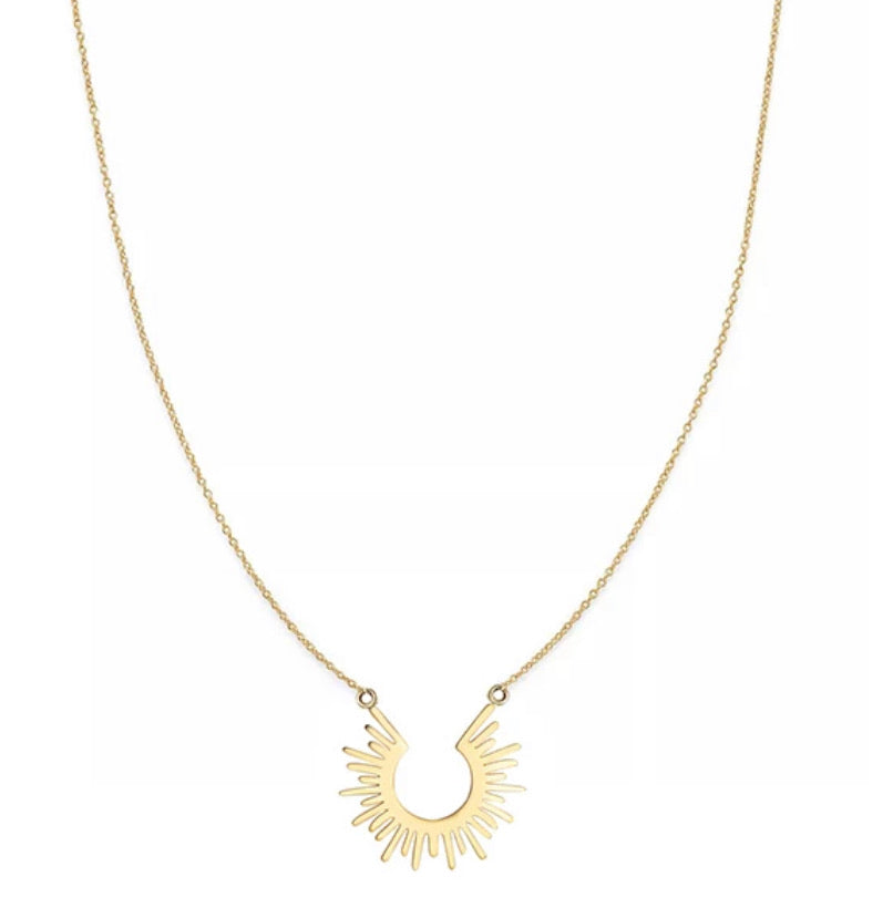 Gold Phoenix Sun Necklace - www.sparklingjewellery.com