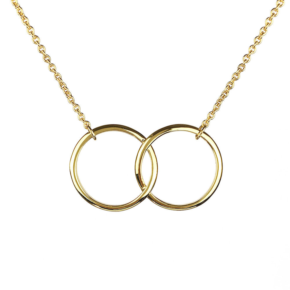 DY Madison Three Ring Chain Necklace in 18K Yellow Gold, 3mm | David Yurman