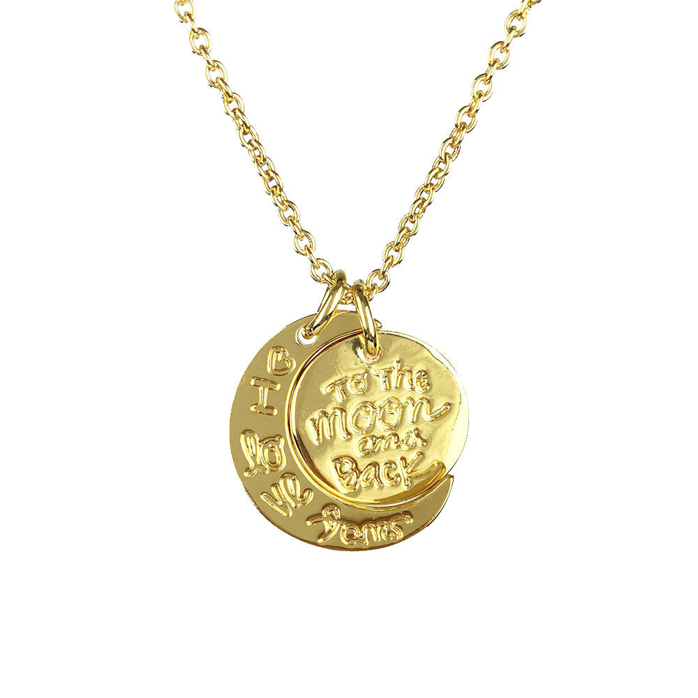 Love You to the Moon and Back Necklace - www.sparklingjewellery.com