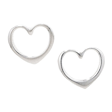 Open Heart Sterling Silver Earrings - www.sparklingjewellery.com