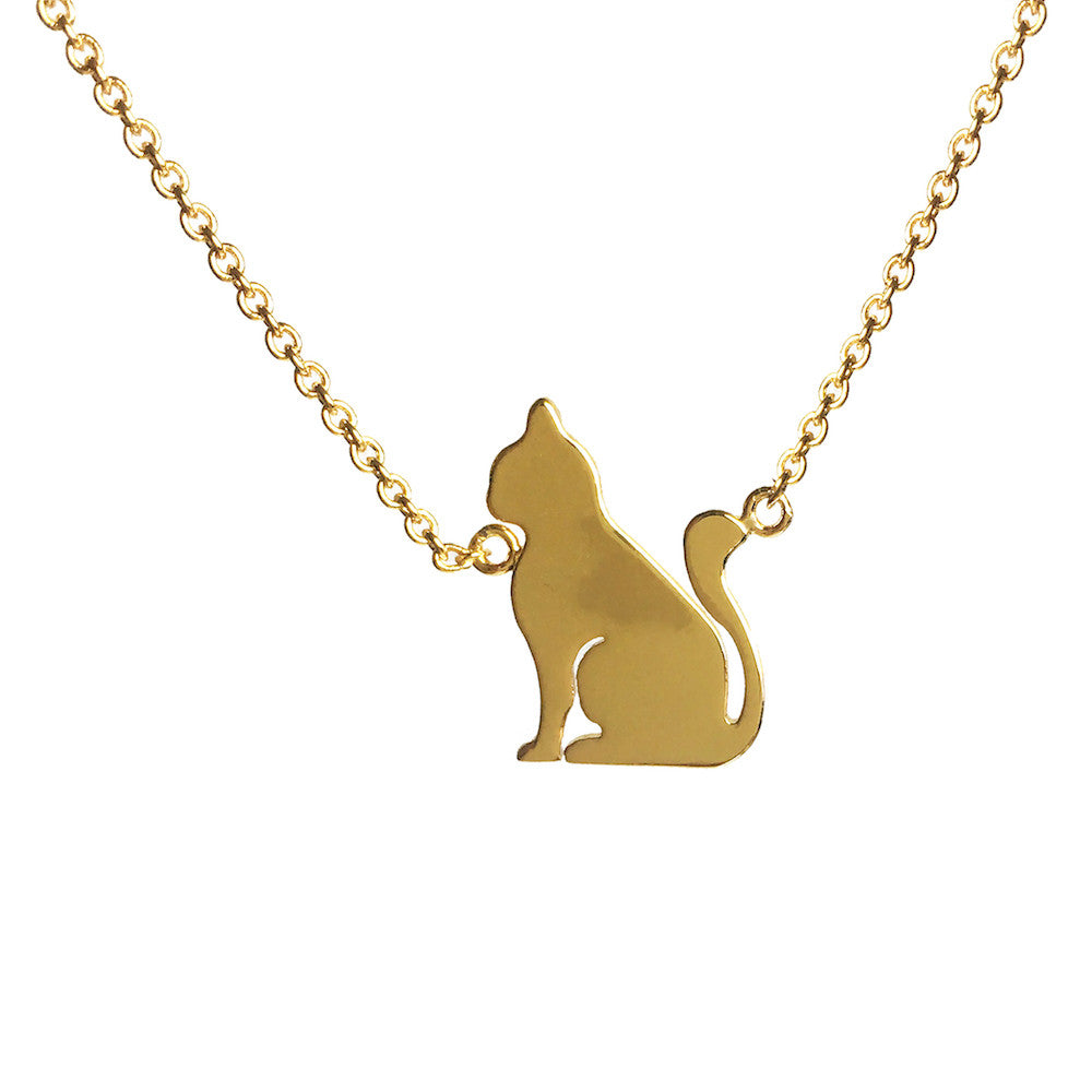 14k Solid Gold Domestic Cat Large Pendant - Gold Cat Pins - Gold Cat  Pendants