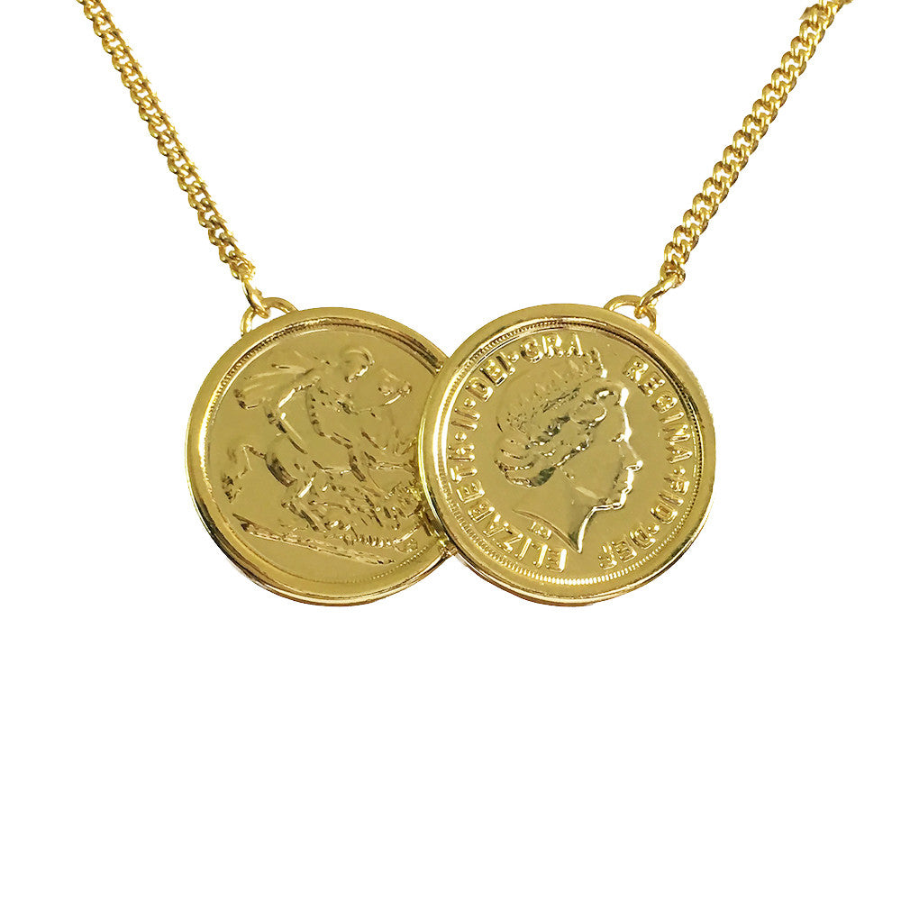 Premium Two Coin Necklace - www.sparklingjewellery.com