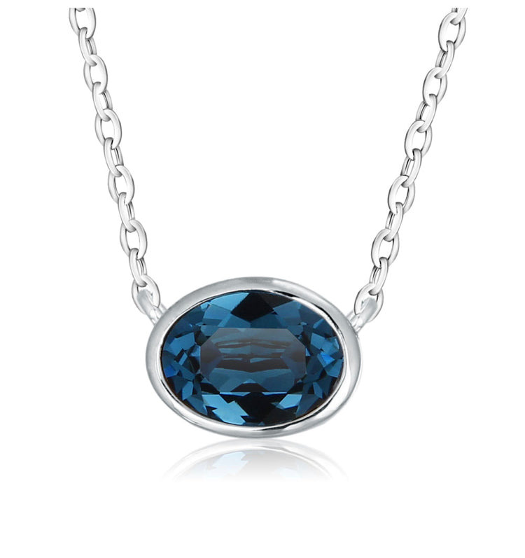 Single Sapphire Necklace - www.sparklingjewellery.com