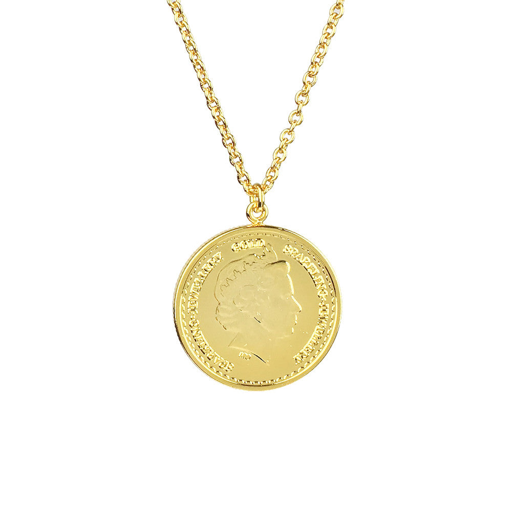 Single Grand Coin Necklace - www.sparklingjewellery.com