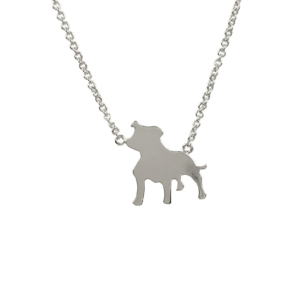 Staffordshire Bull Terrier Dog Necklace - www.sparklingjewellery.com