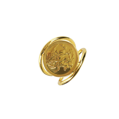 Faux Sovereign Coin Ring - www.sparklingjewellery.com